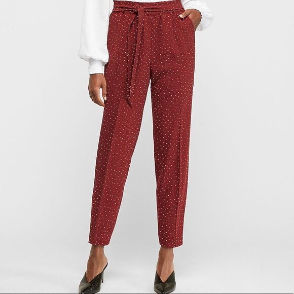 ✨High Waisted Polka Dot Ruffle Ankle Pant✨ - Picture 1 of 3